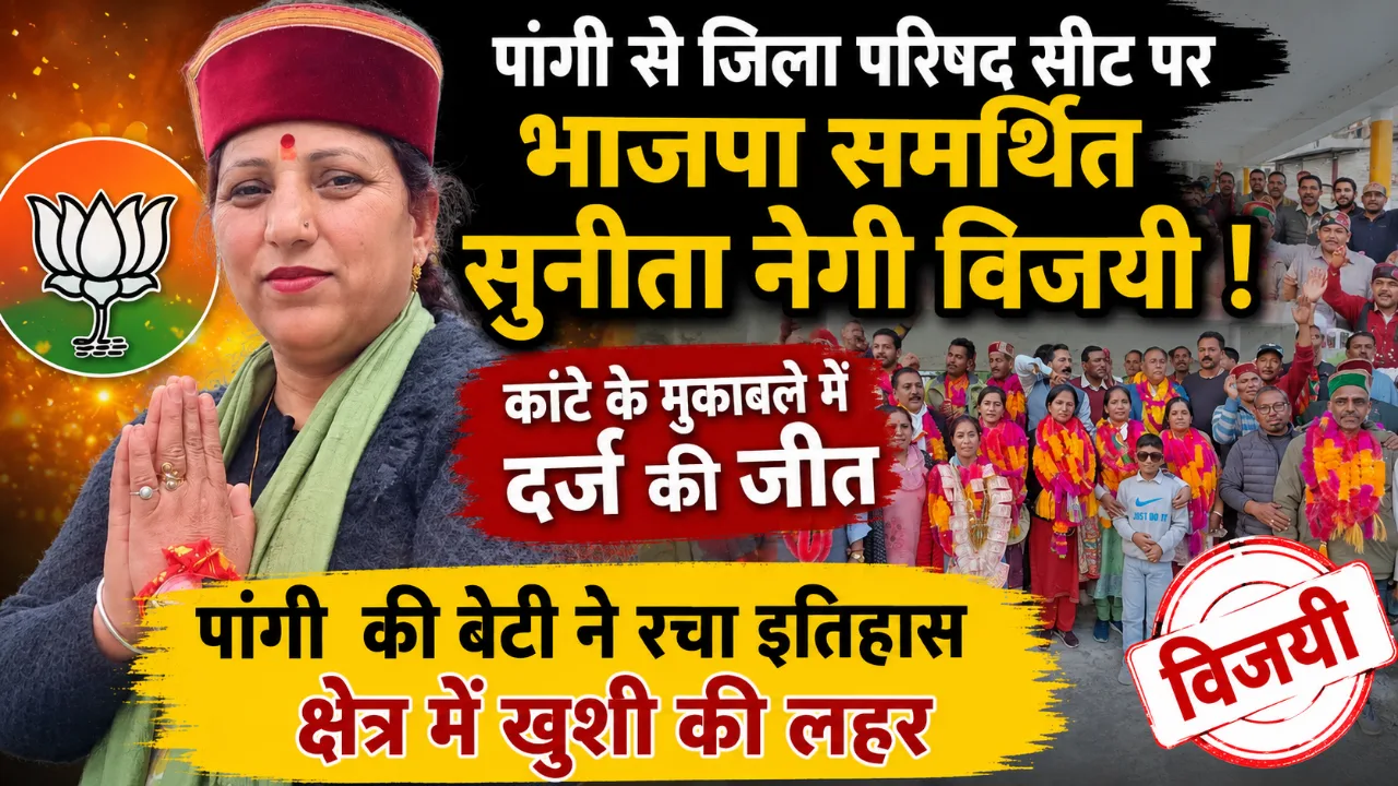 Bjp Backed Sunita Negi Wins Zila Parishad Seat From Pangi Wins After A Close Contest